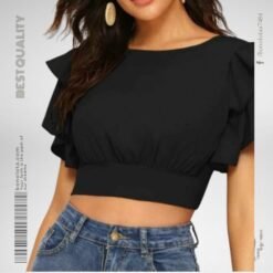 Fashionable Cotton Full hata Black Crop Tops for Women