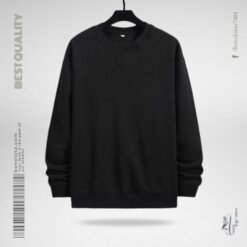 Men Winter Cotton Long Sleeve Black Sweat Shirt
