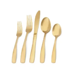Matte Gold Silverware Set, Bysta 20-Piece Stainless Steel Flatware
