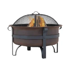 Sunnydaze 29-Inch Bronze Cauldron Wood-Burning Fire Pit Bowl