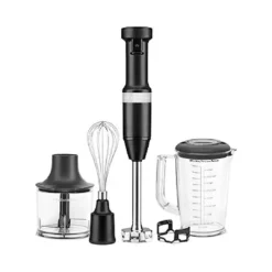 KitchenAid Variable Speed Corded Hand Blender with Accessories, Black Matte, KHBV83BM